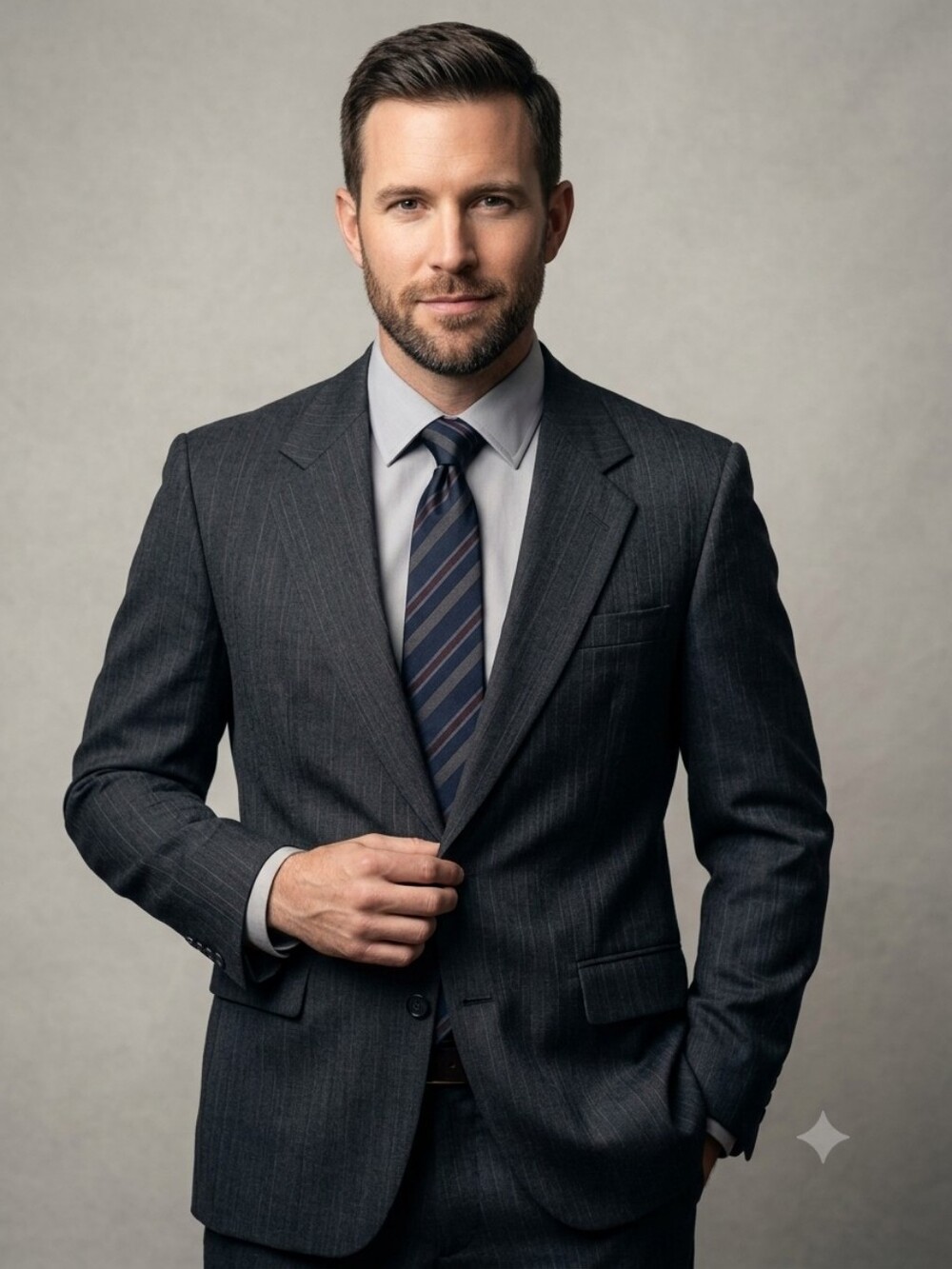 Hart Schaffner & Marx Men's Charcoal Plaid Suit
